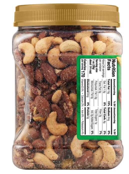 Member's Mark Unsalted Mixed Nuts 6x34 oz