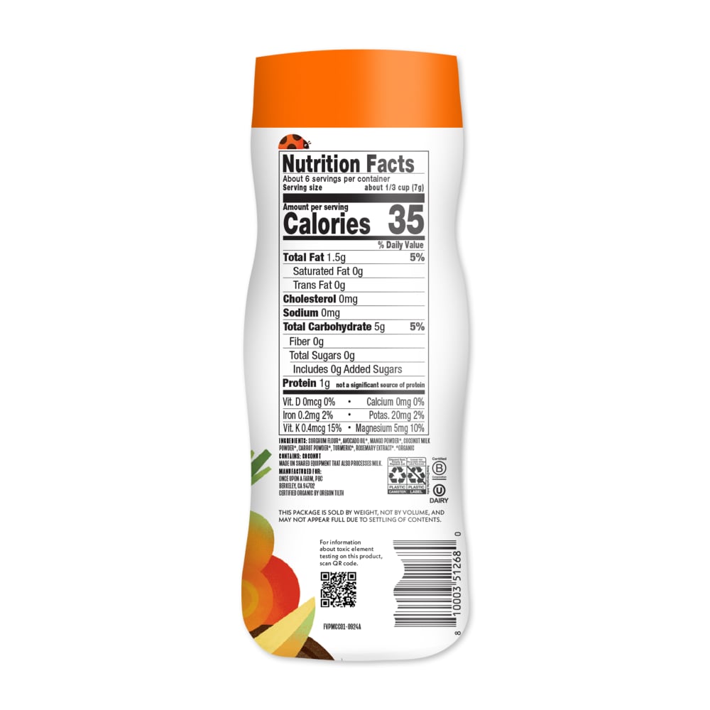 Once Upon a Farm puffs nutrition facts