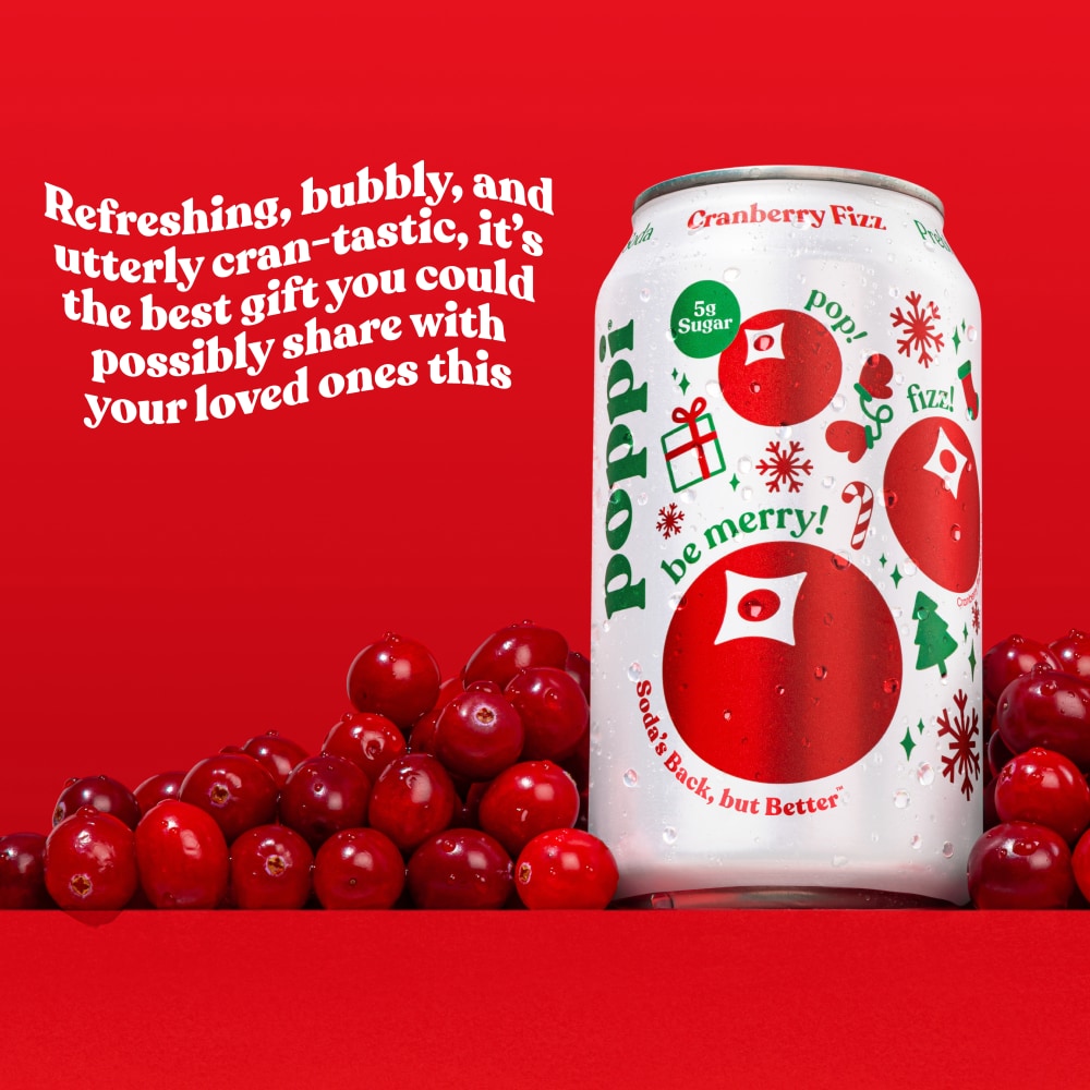 Poppi Cranberry Fizz - side of pack
