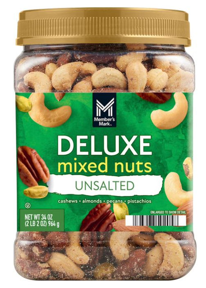 Member's Mark Unsalted Mixed Nuts 6x34 oz