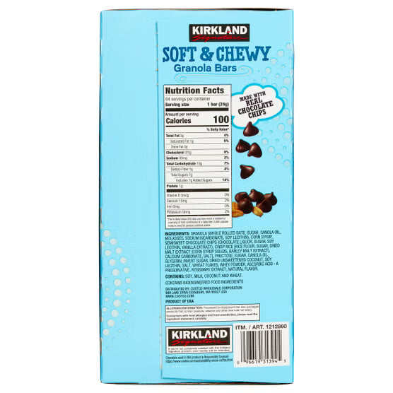 Kirkland Signature Soft & Chewy Granola Bars - 64 x 24g