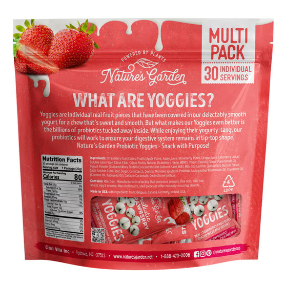 Nature's Garden Probiotic Strawberry Yoggies - 30 x 20g