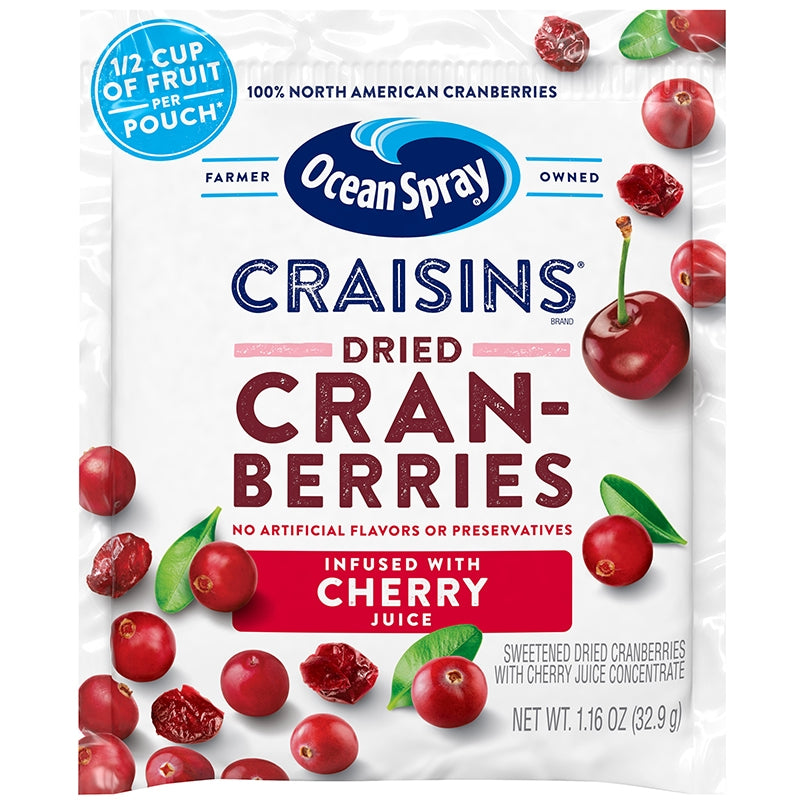 Craisins Cherry 1.16 oz pouch, front