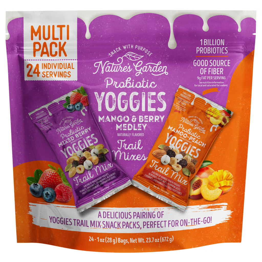 Nature's Garden Yoggies Trail Mix Pack, Mango Peach & Lemon Berry - 18 x 28g