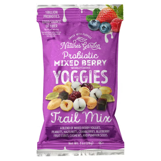 Nature's Garden Yoggies Trail Mix Pack, Mango Peach & Lemon Berry - 18 x 28g