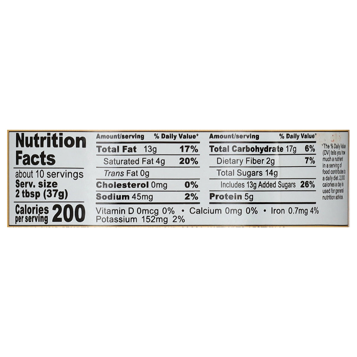 Nutella Peanut nutrition facts