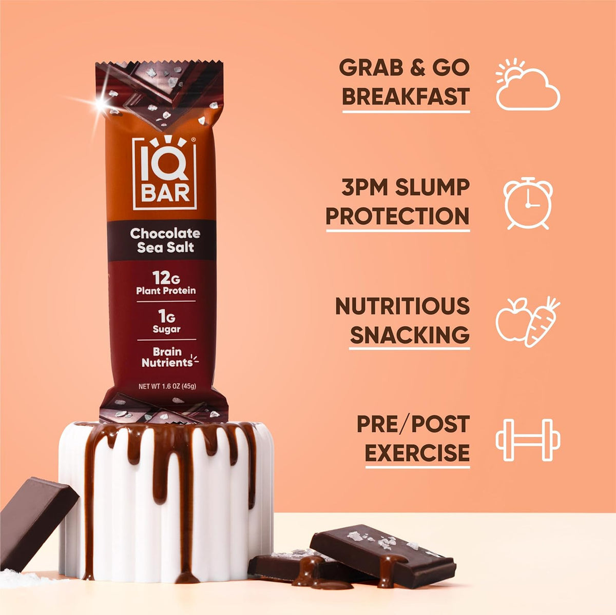 IQBAR Chocolate Sea Salt Single Pack - 1 x 45g