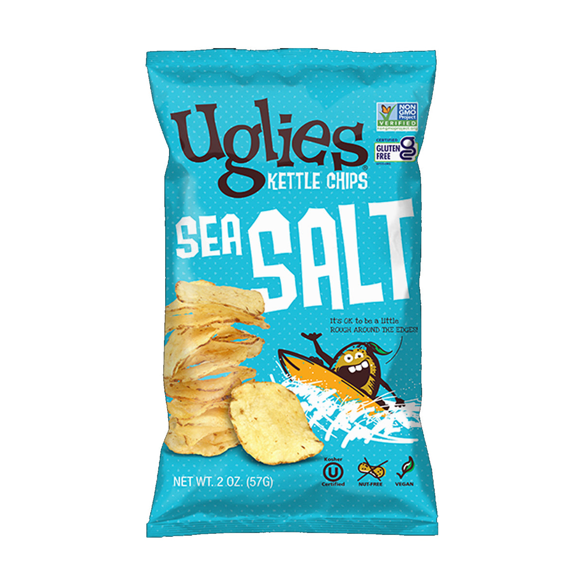 Uglies Sea Salt Kettle Chips 2 oz bag, front