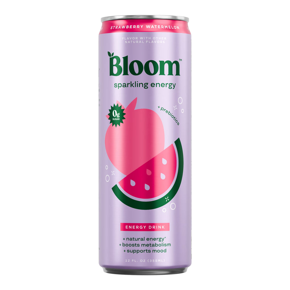 Bloom Sparkling Energy Drink, Strawberry Watermelon - 1 x 355ml