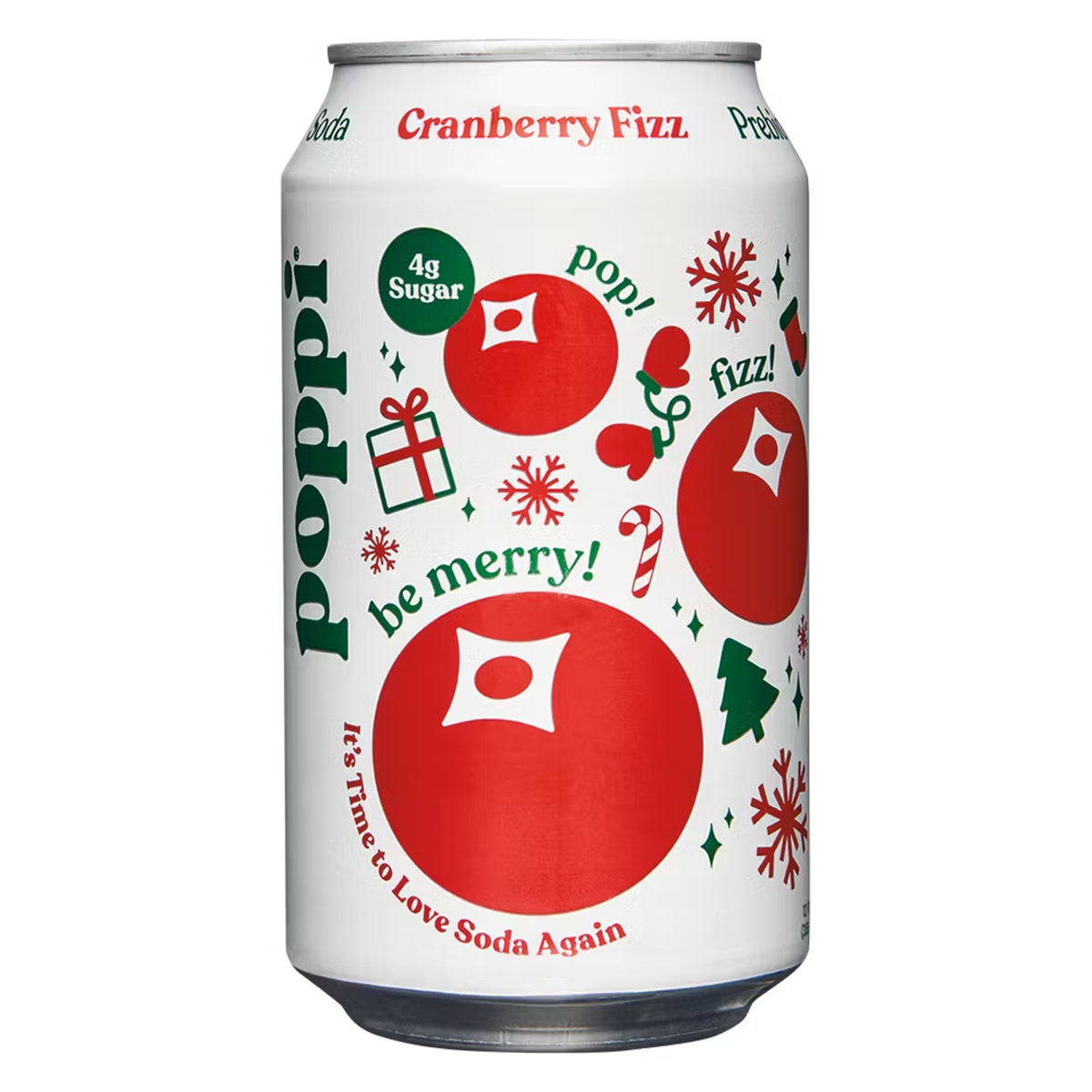 Poppi Cranberry Fizz 12 oz can, front