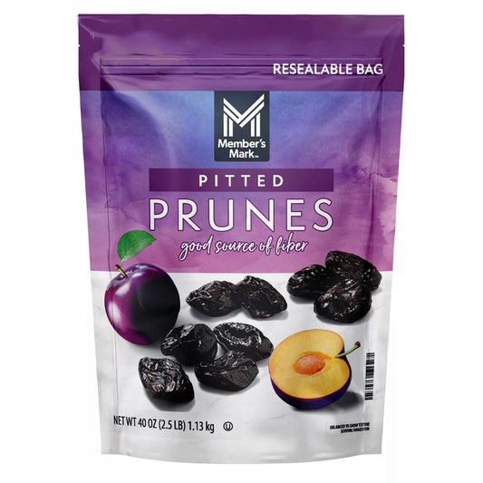 Member's Mark Pitted Prunes 40 OZ front