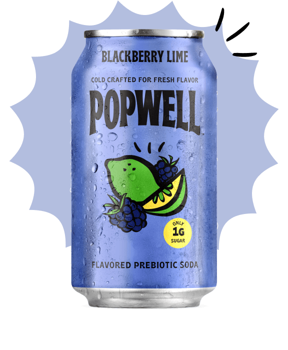 Popwell Blackberry Lime 12 oz can