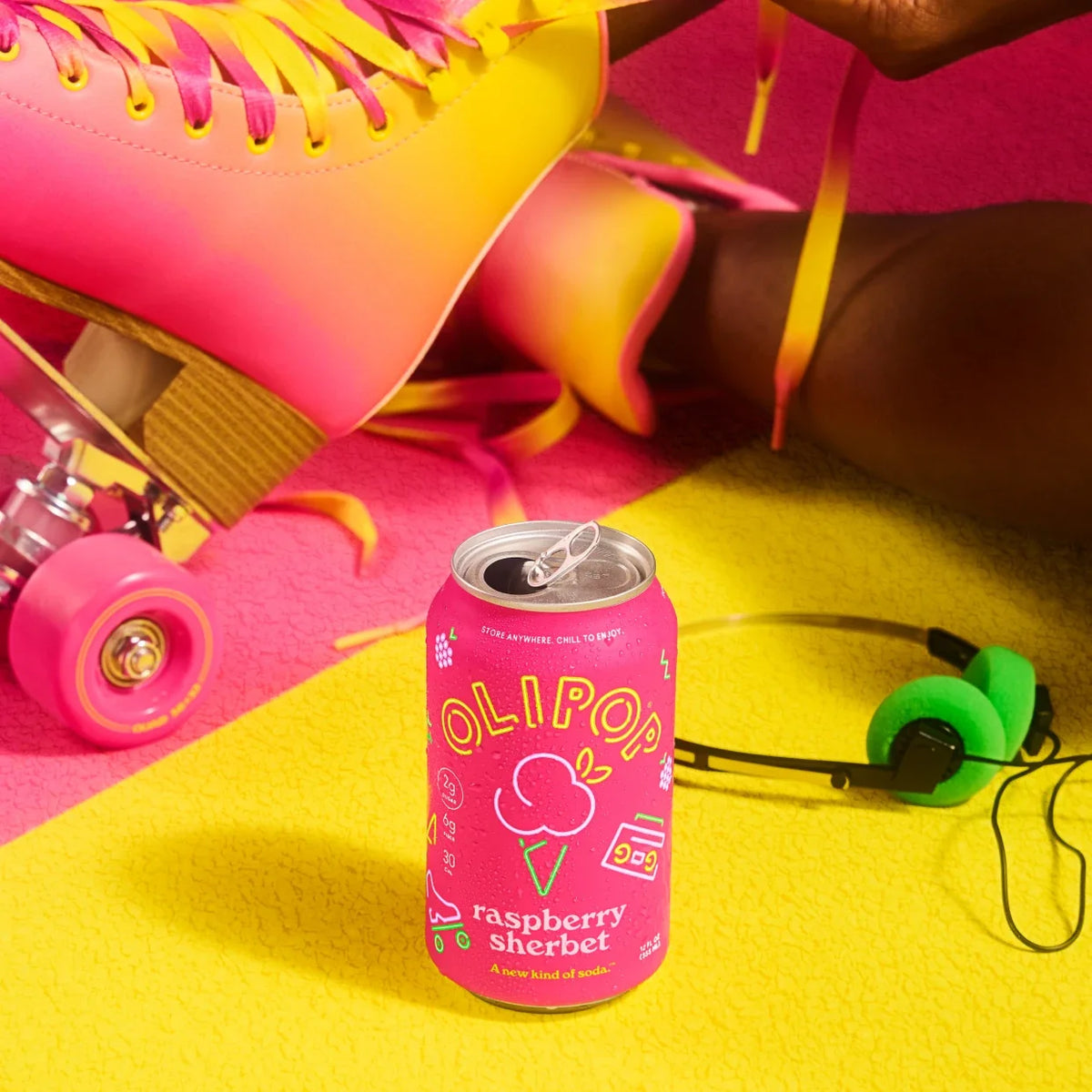 Olipop Soda, Raspberry Sherbet - 355mL