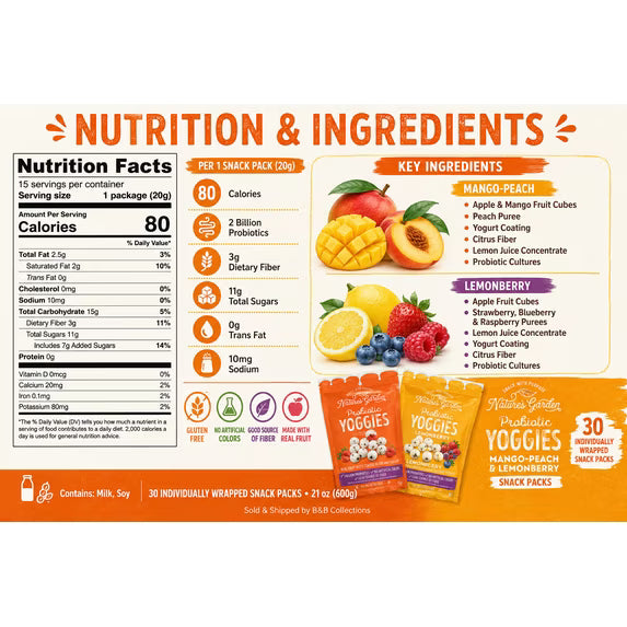 Nature's Garden Probiotic Yoggies Variety - 30 x 20g