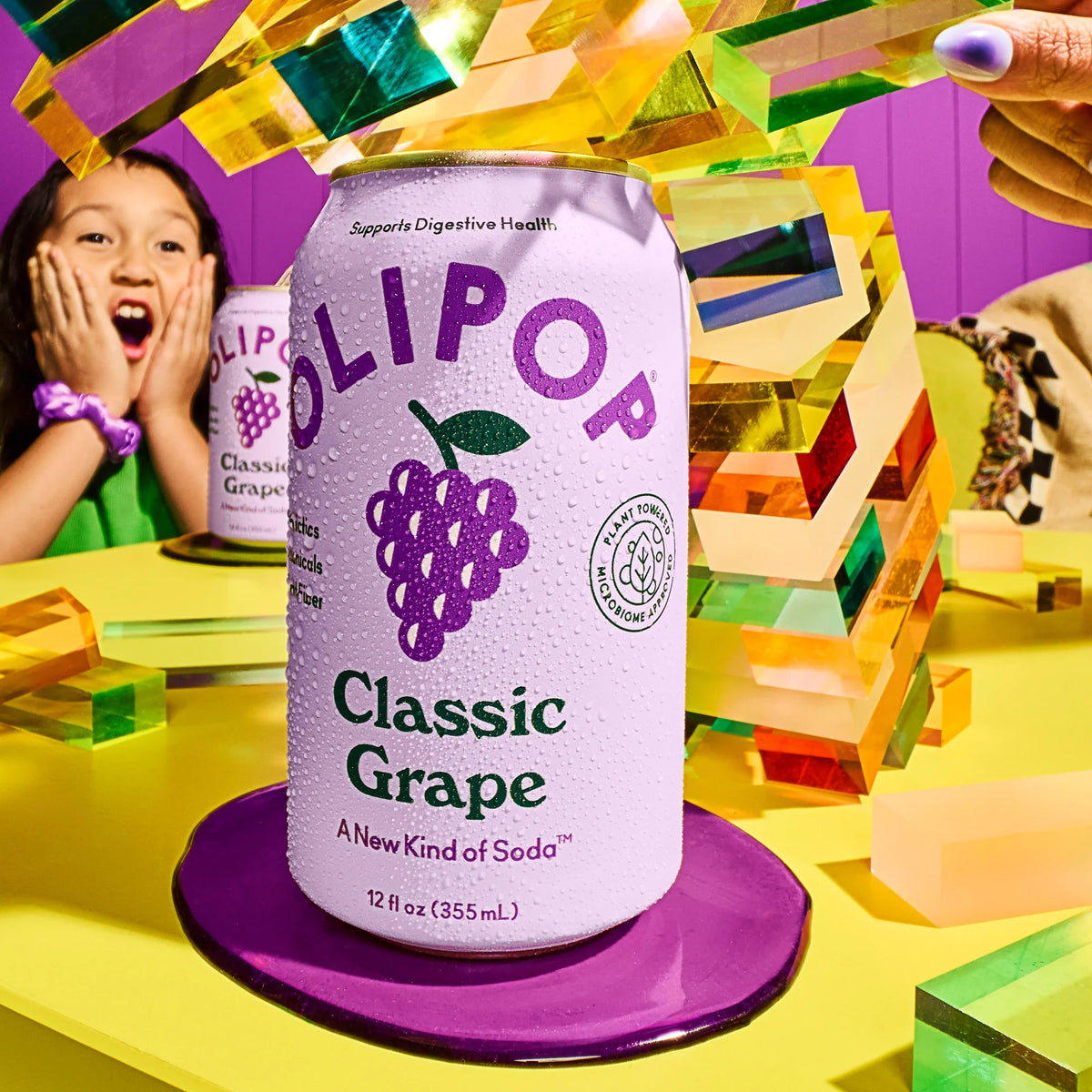 Olipop Soda, Classic Grape - 355mL