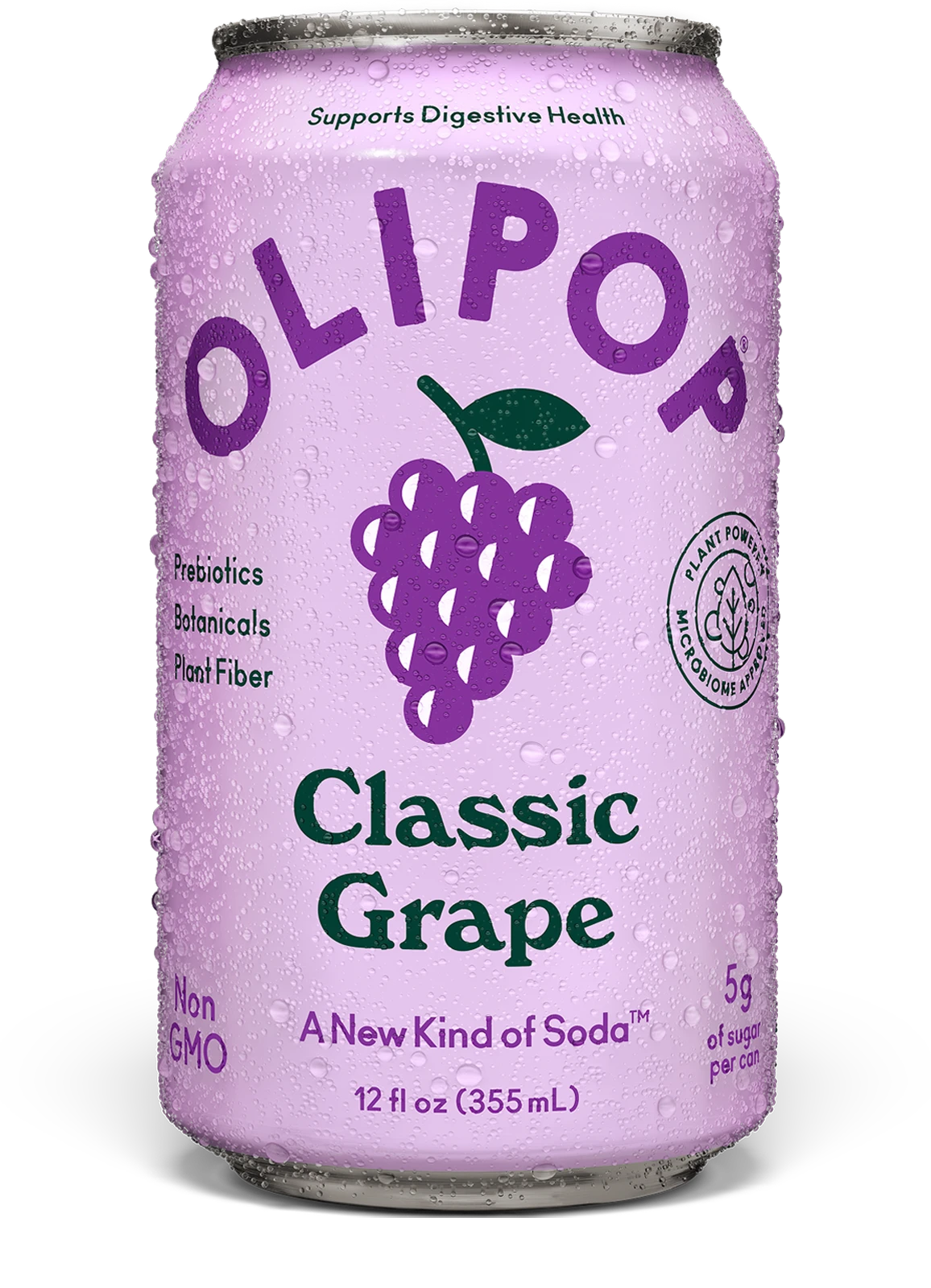 Olipop Soda, Classic Grape - 355mL