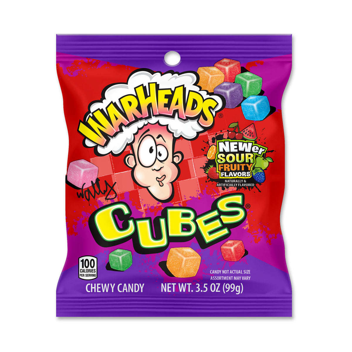 Warheads Cubes, Peg Bag - 1 x 99g