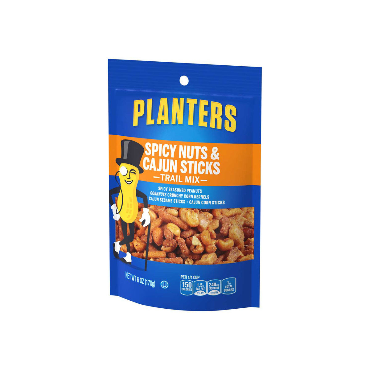 Planters Spicy Nuts & Cajun Sticks Trail Mix 6 oz bag - detail view