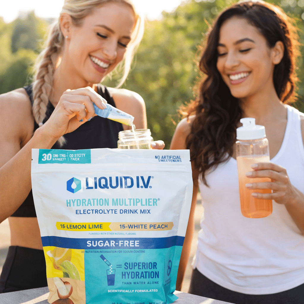 Liquid I.V. Sugar-Free Lemon Lime & White Peach pack alternate view