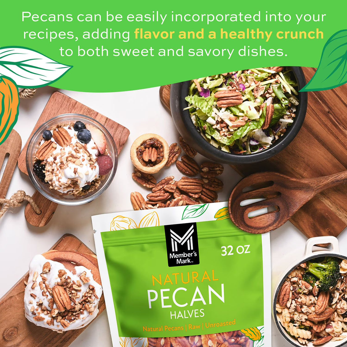Member's Mark Natural Pecan Halves - 1 x 907g