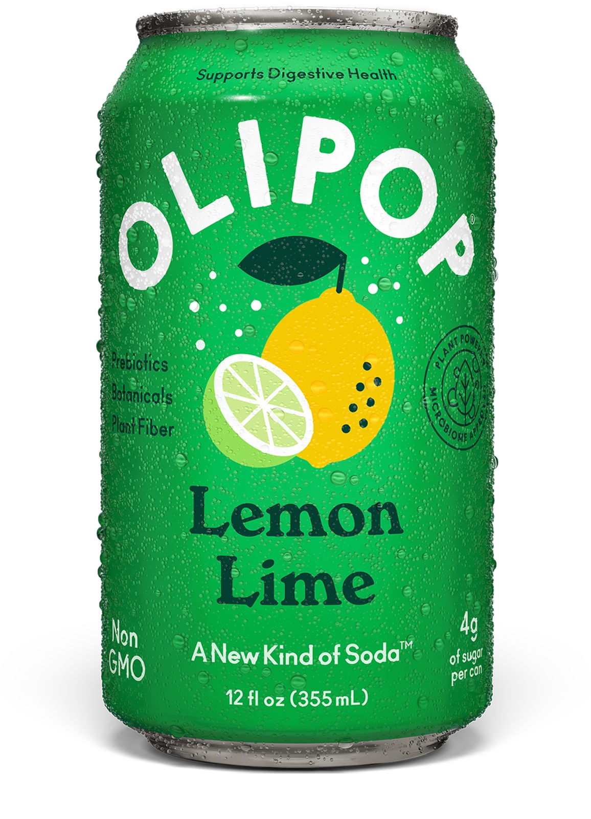 Olipop Soda, Lemon Lime - 355mL