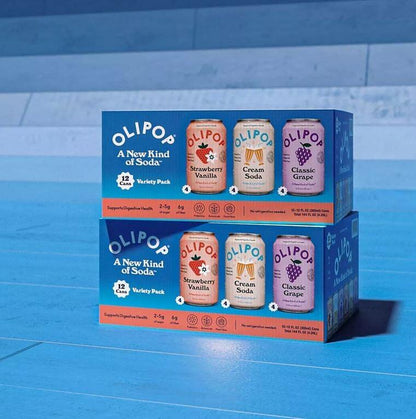 OLIPOP BOX - STRAWBERRY/ LEMON LIME /WHITE PEACH