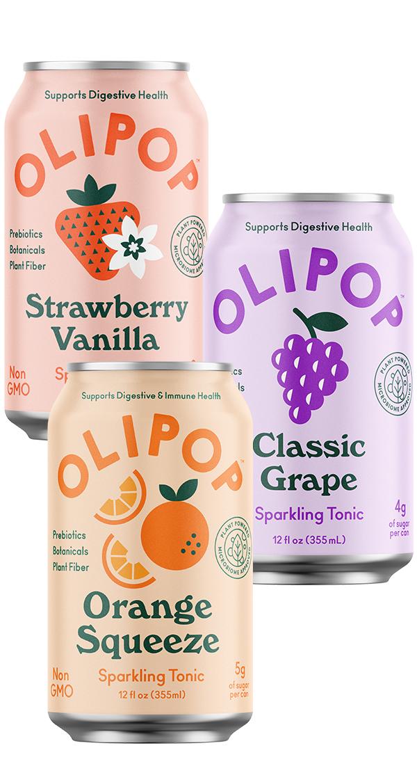 OLIPOP BOX - STRAWBERRY/ LEMON LIME /WHITE PEACH