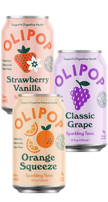 OLIPOP BOX - STRAWBERRY/ LEMON LIME /WHITE PEACH