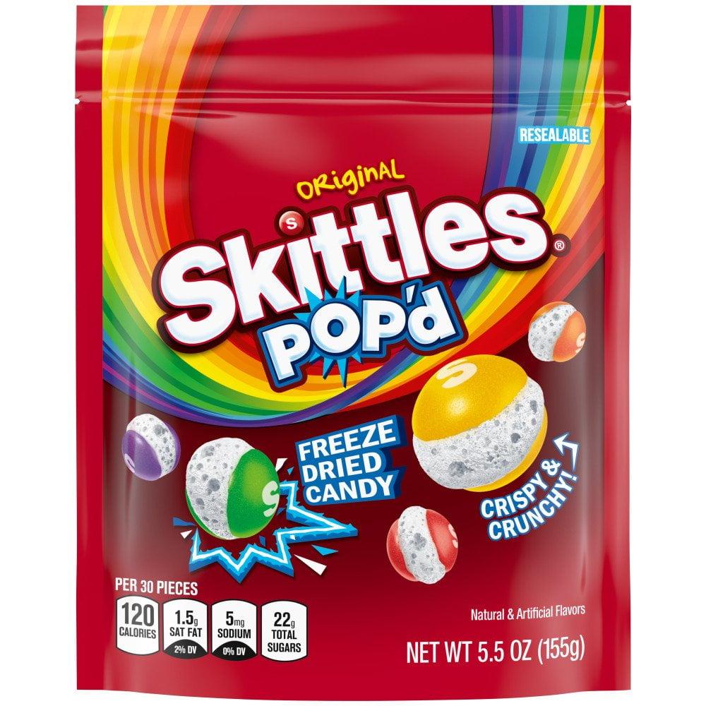 Skittles Pop'd Originals Freeze Dried Resealable Candy 2x5.5 oz