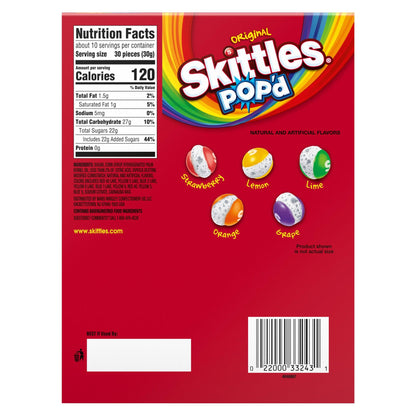 Skittles Pop'd Originals Freeze Dried Resealable Candy 2x5.5 oz