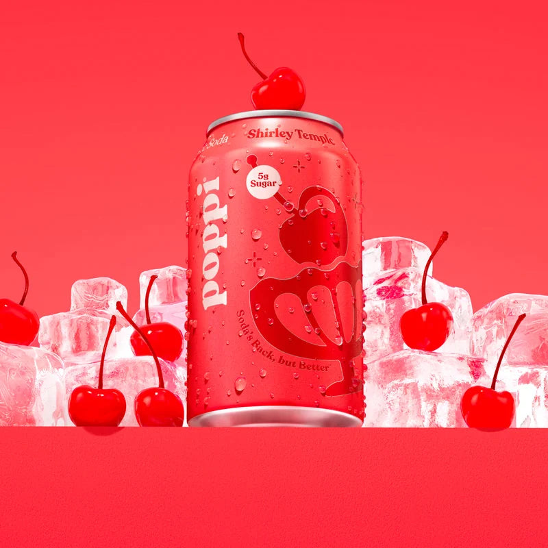 Poppi Shirley Temple Prebiotic Soda - 1 x 355mL