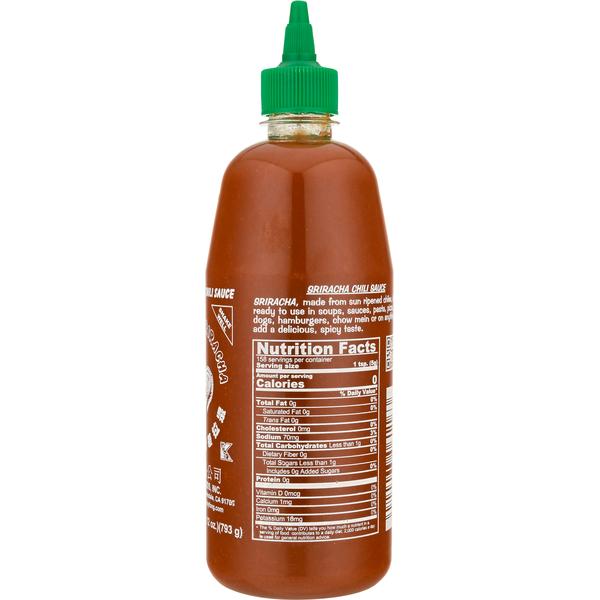 Sriracha Hot Chili Sauce 28oz nutrition facts